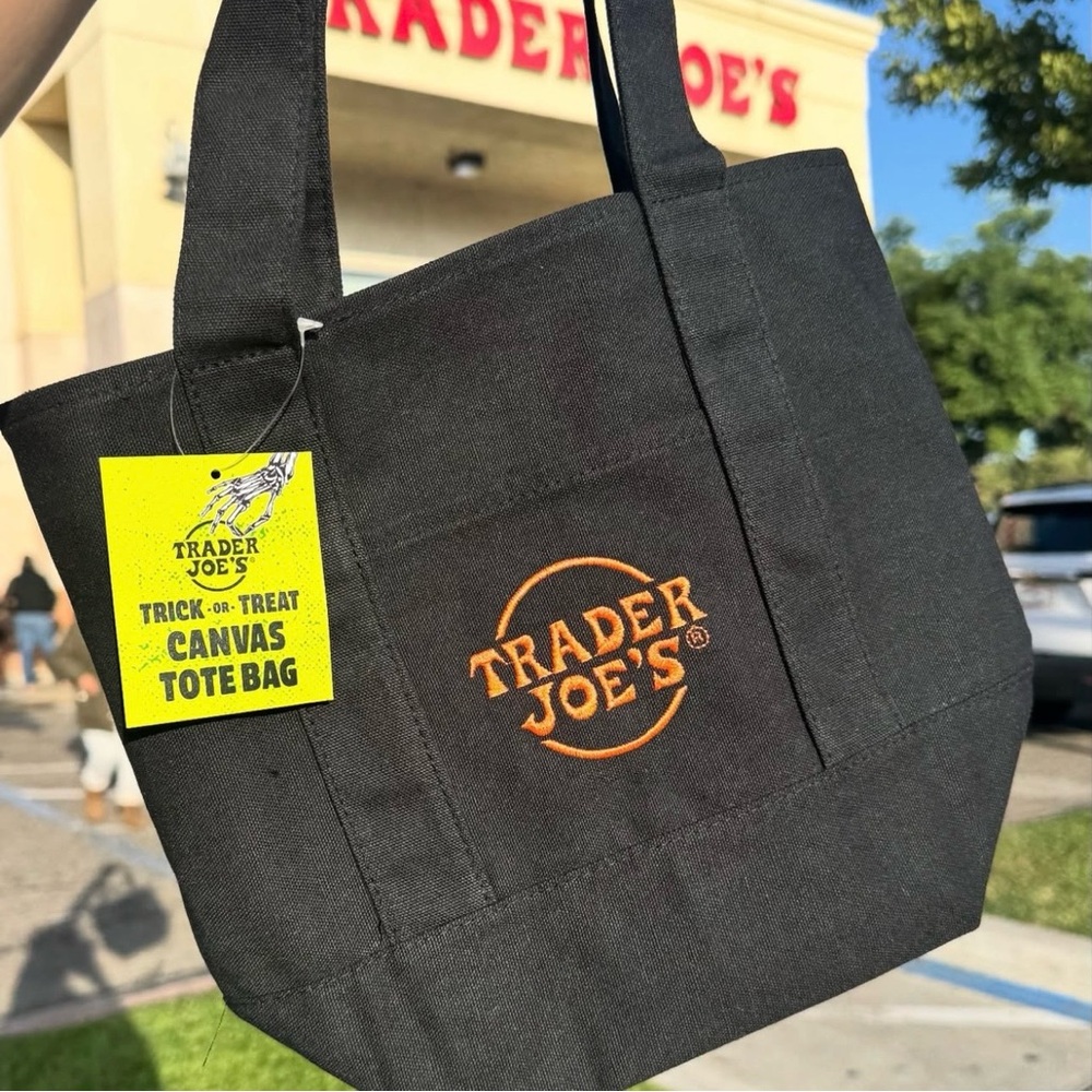 Trader Joe's Mini Canvas Tote Bag - Halloween 2025 - Black - NEW
